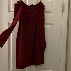 Off the shoulder red dress